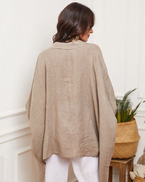 Tunique 100% Lin Brandy taupe