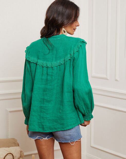 Chemise 100% Lin Camelo verte