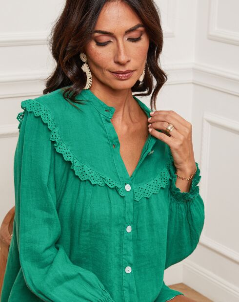 Chemise 100% Lin Camelo verte
