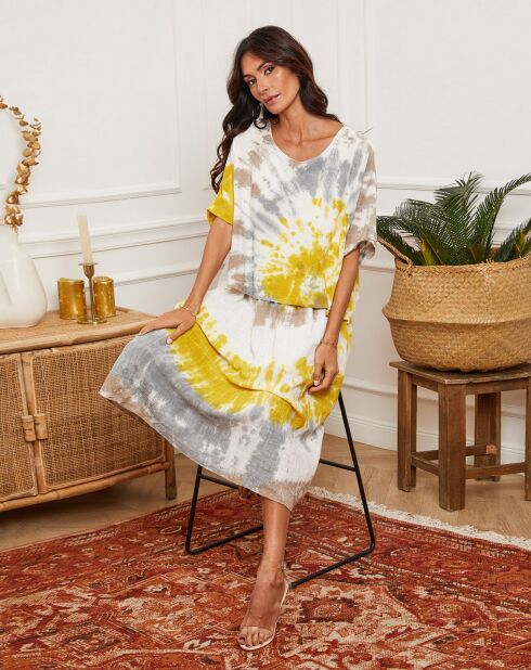 Robe Ceteen imprimé moutarde
