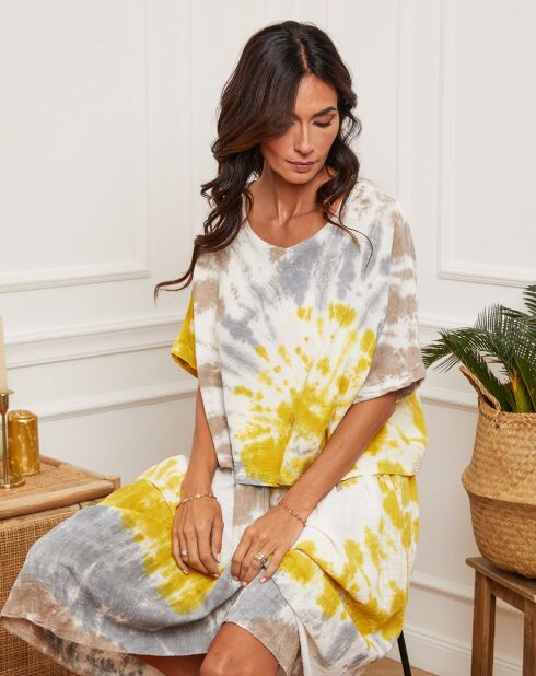 Robe Ceteen imprimé moutarde