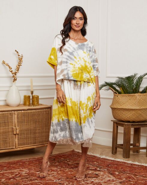 Robe Ceteen imprimé moutarde