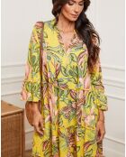 Robe en Lin mélangé Cholewa imprimé jaune