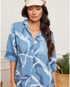 Egolene Indigo Kleid aus 100% Leinen