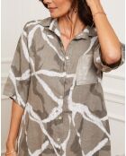 Abito Egolene taupe 100% lino