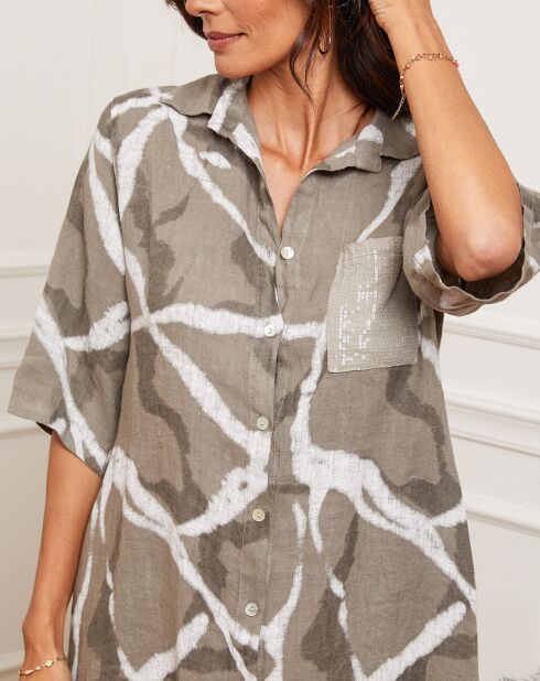 Abito Egolene taupe 100% lino