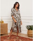 Abito Egolene taupe 100% lino