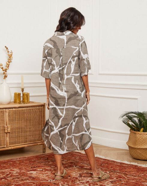 Abito Egolene taupe 100% lino