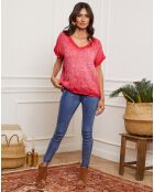 Top 100% Lin Fabioza framboise