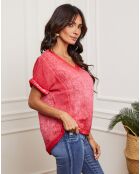 Top 100% Lin Fabioza framboise