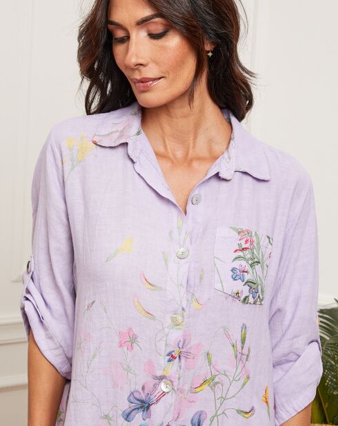 Faroudja jurk in parmablend van linnenmix