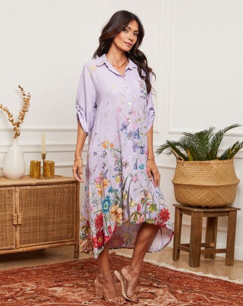 Robe en Lin mélangé Faroudja parme