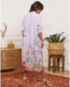 Robe en Lin mélangé Faroudja parme