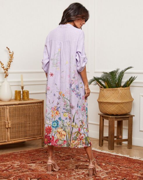 Faroudja jurk in parmablend van linnenmix