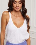 Camiseta sin mangas blanca 100% lino Filiale