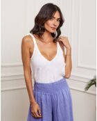 Camiseta sin mangas blanca 100% lino Filiale