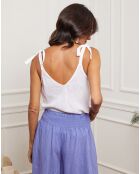 Camiseta sin mangas blanca 100% lino Filiale