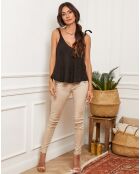 Filiale zwarte tanktop van 100% linnen