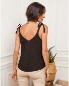 Filiale zwarte tanktop van 100% linnen