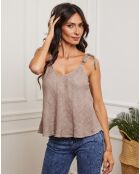 Filiale taupe tanktop van 100% linnen