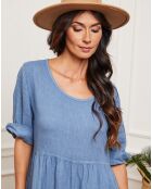 Robe 100% Lin Gustaro indigo