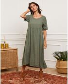Robe 100% Lin Gustaro kaki