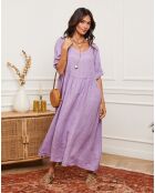 Robe 100% Lin Gustaro parme