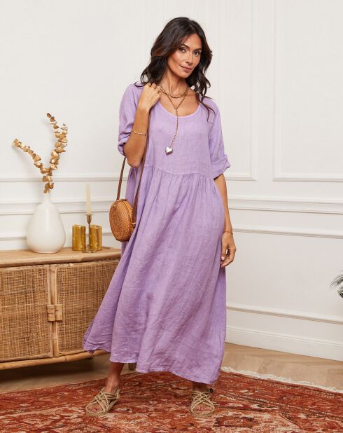 Robe 100% Lin Gustaro parme