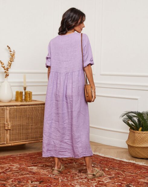 Robe 100% Lin Gustaro parme