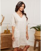 Robe 100% Lin Guval beige