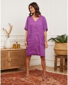 Robe 100% Lin Guval violette