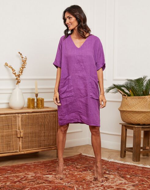 Robe 100% Lin Guval violette