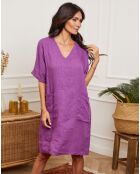 Robe 100% Lin Guval violette