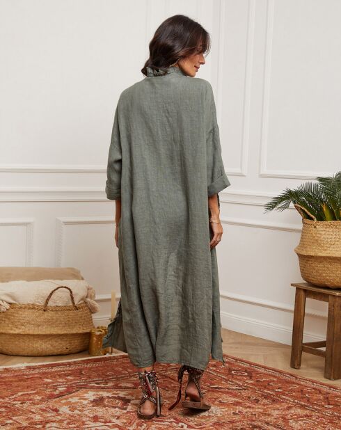 Kimono 100% Lin Hardy kaki