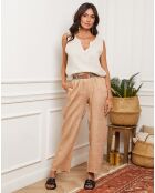 Pantalon 100% Lin Jarvis camel