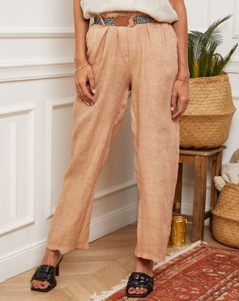 Pantalon 100% Lin Jarvis camel