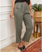 Pantalon 100% Lin Jarvis kaki
