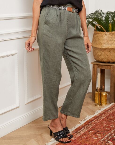 Pantalon 100% Lin Jarvis kaki