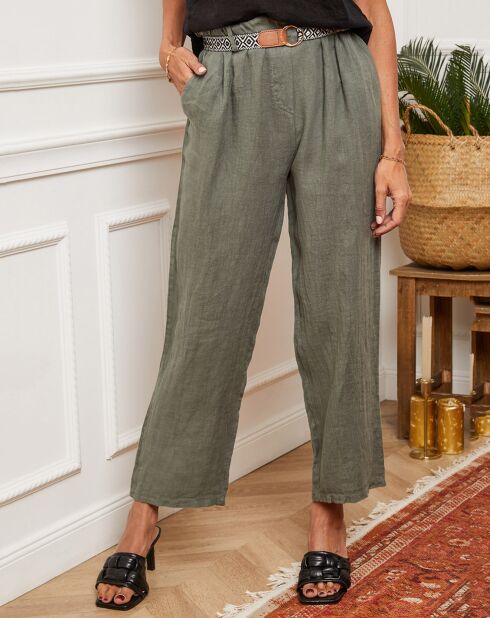 Pantalon 100% Lin Jarvis kaki
