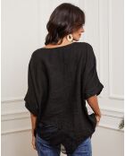 Blouse 100% Lin Kalon noire