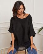 Blouse 100% Lin Kalon noire