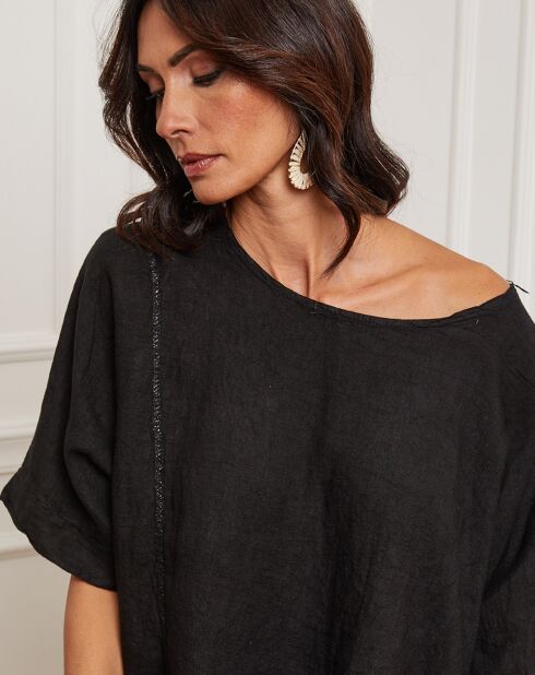 Blouse 100% Lin Kalon noire