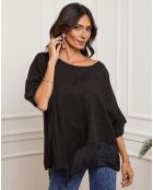 Blouse 100% Lin Kalon noire