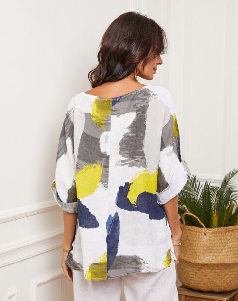 Blouse 100% Lin Krik blanche