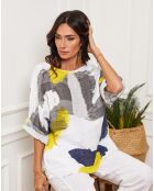Blouse 100% Lin Krik blanche