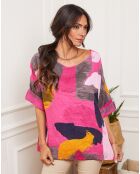 Blouse 100% Lin Krik fushia