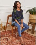 Blouse 100% Lin Krik marine