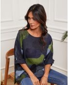 Blouse 100% Lin Krik marine