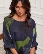 Blouse 100% Lin Krik marine