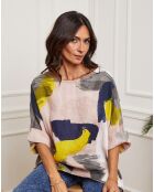 Blouse 100% Lin Krik rose
